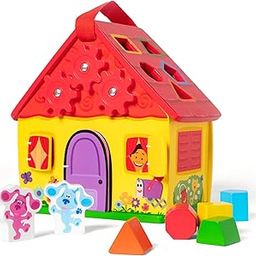 Melissa & Doug Blue's Clues & You! Wooden Take-Along House Shape Sorter Activity Play Set (8 Pieces)-20