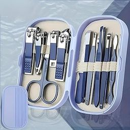 PLENARO 14pcs Travel Personal Grooming Kit Manicure Set for Nail Care, Portable Beauty Tool Set, Portable Beauty Tool Set, Travel Nail Kit for Men and Women (BLUE)-image-79