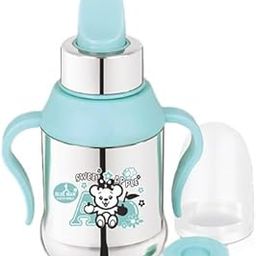 JHAMAN Stainless Steel Baby Sipper with Handles, 300ml, BPA-Free Anti-Spill Cup with Soft Silicone Spout and Easy-Grip Handles, Suitable for 6 Months and Above-image-21