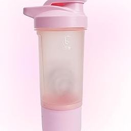 AGIS Smart Shaker, 500 ml Protein Shaker with Storage Compartment, Steel Blender Ball, (PINK)-image-88