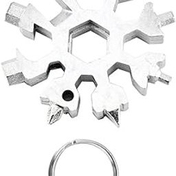 REMANG 18 in 1 Snowflake Shape Multifunctional Tool, High Carbon Steel Spanner, Portable Hex Wrench, Multi Hand Tool, for Outdoor Sports Keychain Screwdriver tool-picture-25