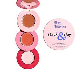 Blue Heaven Stack & Slay Multi Task Trio Countor, Blush & Highlighter For Face Makeup Fights Skin Aging, Nourishing & Moisturizing, Sunshine Light 5.4g-image-2