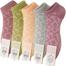 Khyati enterprises - Women's Geometric Pattern Cotton Ankle Length Socks, Pack of 6, Pastel Colours-image-55