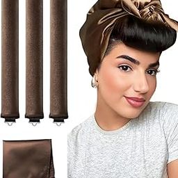 Solacewave Heatless Hair Curler Set – Satin Curling Rod with Hook for No Heat Curls, Soft Flexible Hair Roller for All Hair Types, Overnight Blowout Styling Without Damage (Brown, Pack of 3)-image-46