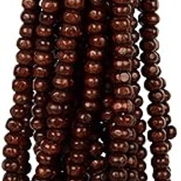 Goelx Round Wooden Beads Bunch(20 Mala) Red 6 mm for Jewellery Making, Beading & Art Craft Work - Approx. 1300 Beads !! - Dark Brown-image-38