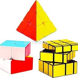 D ETERNAL Cube Combo Set Of 2X2 Cube Pyraminx Triangle And Mirror Puzzle Fantasy Cubes Combo For 14 Years And Up,Multicolor, Kids and Professionals-13