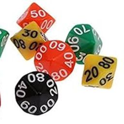 HEAVENGLOW 2xPack of 10pcs Acrylic Ten Sided D00-90 Dices for D&D TRPG Party Game Toys | Accessories | Role Playing Games | Games-image-76
