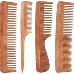 Neem Wood Comb For Hair Growth Neem Wood Comb Wide Combo Of 4 Hair Styling Comb Wooden Comb For Men And Women-17