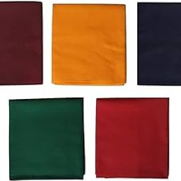Femina Cotton Blouse Piece Material, Unstitched, 1 Metre, Set of 5 (Colour: Dark Maroon, Turmeric Yellow, Navy Blue, Forest Green, Red)-1