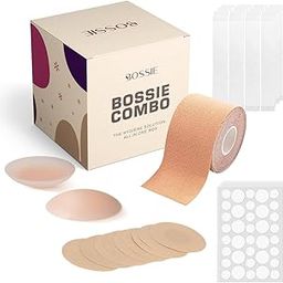 BOSSIE Combo Pack for Women | Boob Tape, 1 Pair Nipple Cover, 5 Nipple Pasties, 36 Strips Clothing Tape, Pimple Acne Patches | Fashion & Skincare Essentials-image-89
