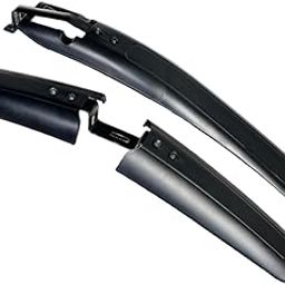Shrenik Cycle Mudguard Compatible 26, 27.5, 29 Inch Bicycle Fender Clip-on Front & Rear Set with Metal Caliper Fittings Color Black Very Fine Plastic Material-27