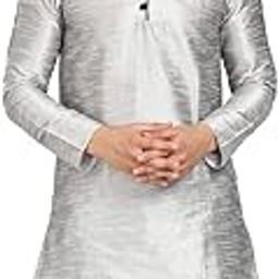 Men's Ethnic Silk Loop Button Kurta-picture-3