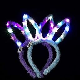 LUDALY LED Rabbit Ears Headbands Light Up Bunny Headband/Flashing Hair Bands Christmas Nightclub Party Decorations Hair Accessories for Women and Girls(Pack of 2)-19
