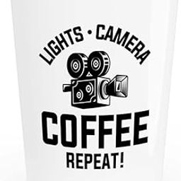 Filmmaker Shot Glass 1.5oz - Lights camera coffee - Filmmaker Gifts Camera Lens Cut Prop Director Movie Film Scriptwriter-image-57