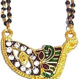 Gold Plated Traditional Mangalsutra Pendant Mala Necklace for Women-image-81