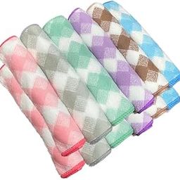 Diktmark Soft Cotton Handkerchief Set for Kids Women & Girls Cute Printed Face Towels School Use (Set of 12 (11"x11") Multicolor-5