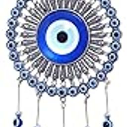 Wind Chimes for Home Positive Energy, Evil Eye Hanging for Home, Evil Eye Home Decor Items, Hanging Decorative Items for Home Size 14 inch (Blue)-image-5