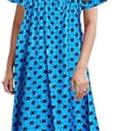 Women's Cotton Ankle Length Feeding Nighty/Maternity Nighty (Multicolor, 2XL)-16