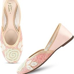Women's Ethnic Embllished Punjabi Jutti Mojari Bellies Slip-On Shoes Casual Party Wedding Slip-On Flats-image-15
