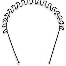 AARTISAI - Black Metal Hair Bands for Men Women's Headbands, Unisex Black Wavy Spring Sports Headband for Men's Hair Band Hoop Clips Women Accessories Simple Elastic Non Slip Wide Headwear Bandeau Outdoors-image-22