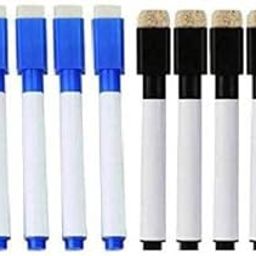 deziine�.Fx Set Of 10 Black And Blue Magnetic Whiteboard Pen Erasable Marker Office School Stationery Supplies-2