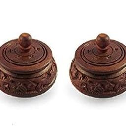A one handicrafts wooden Small Fancy Traditional Wooden Full Carved shingaar Box sindoor Box-image-19