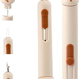 TecoKart® 2 in 1 Needle Threader Tool with Seam Ripper, Thread Inserter, Stitch Opener 3 in 1 Multifunction, Threading Device for Handcraft - Beige-image-19