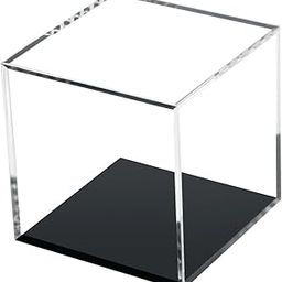Kcgani Clear Acrylic Boxes for Collectibles Display, Removable Countertop Storage Box Cube Organizer Stand Riser, Dustproof Protection Showcase for Crystals Minerals Slab Fossil Coral, 3x3x3Inch-20