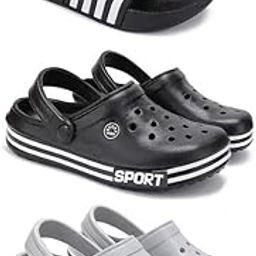 Lightweight Classic Slider || Sandals with Clogs for Men-Combo(3)-3024-3014-3016-9 Grey (COMBO(3)-3024-3014-3016-9__BZ)-46