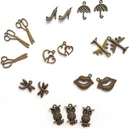 GOSSAR 18 pcs Assorted Charms Jewelry Making Charms Metal Charms Pendants DIY for Necklace Bracelet Jewelry Making and Crafting Accessories-picture-14