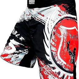 USI Printed Shorts for Mens Gym Shorts Running Shorts Sports Shorts Shorts with Elasticated Waist Tuf Stretch (XL, Black RED)-picture-16