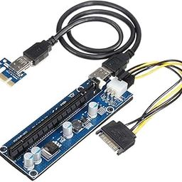 Xsentuals PCI-E Express 1x to 16x USB 3.0 Extender Riser Card Adapter w/t Molex Power Supply-3