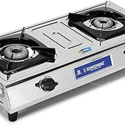 Sunshine Kwid 2 Burner Stainless Steel Body Lpg Gas Stove, Manual Ignition, ISI Certified Approved, Silver Color, 2-year warranty-image-33