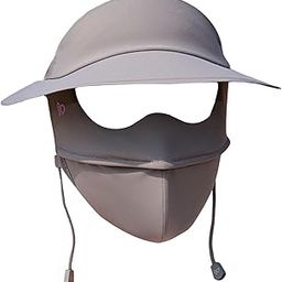 MERISHOPP Face Mask with Brim Reusable Portable Face Covering for Beach Travel Outdoor Dark Gray-picture-40
