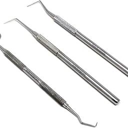 IS IndoSurgicals Stainless Steel Dental Probe Set Of 3,Silver-32
