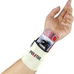 95MILES GARMENTS White Positive Printed Wrist Band Wallet Wrist Pouch for Multiuses Wristband Wallet for Sports Gym Exercise Outdoor Activities Zipper Type-image-28
