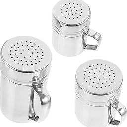 NAMOARLY 3pcs Powder Sugar Shaker Stainless Steel Dusting Tank Lid Flour Shaker Duster for Home Cooking Baking Supplies-image-23