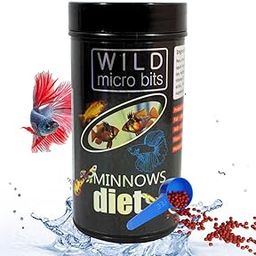 Aquatic Remedies Minnows Diet - 0.6 mm Slow Sinking Granules | Feed for Ramirezy, Corydoras, Small Rainbows, Tetras, Bettas and Guppies (Medium (100G))-1