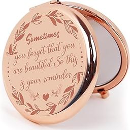 PDOZV Small Compact Mirror, Rosegold Round 2.6” Metal Frame Style Double Sided Mini Magnifying 1X/2X Mirror for Purse Can be Used as Gifts for Woman (RGCn01)-42
