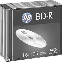 HP Bluray BDR 25GB Premium Recordable Disc Slim Case 6X Speed (Pack of 10)-1