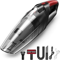 FYA Handheld Vacuum Cleaner Cordless, 8500PA Rechargeable, Car Vacuum with 500ML Dustbin, Wet/Dry Hand Held Vacuum Cleaner, Portable Vacuum for Home, Car, Pet Hair, HEPA Filter, Black and red, 1 piece-image-79