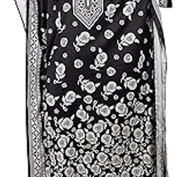 Women's Cotton Kaftan Short Knee Length V-Neck Floral Printed Nighty Night Dress for Women-image-78