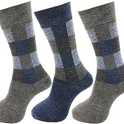 MEN'S WARM WOOLEN TERRY/TOWEL MULTICOLORED SOCKS (PACK OF 3)(Winter wear Multicolored Socks)-3