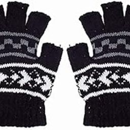 MOOLYAVAAN Products Finger Cut Winter Gloves for Girls Cut Finger Woolen Bike Riding Gloves-image-89