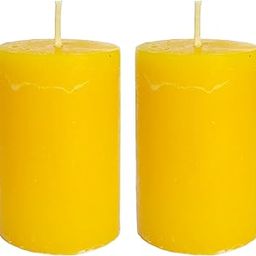 Pure Indian Candle Handpourd Sandalwood Amber Scented Yellow Wax Pillar Candle PICTL001 (Pack of 2 pcs.)-image-31