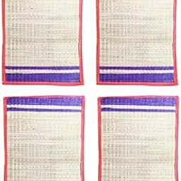 Utsav Store Handmade Kushasan for Pooja|Handmade kusha Grass mat | Kusha Grass Pooja Aasan (4 Border) | Sitting Floor Mats | Kushaasan | Ecofriendly mat|Pack of 4-image-39