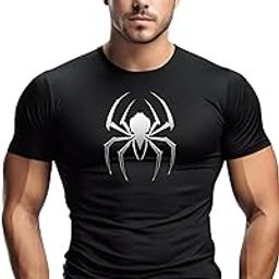 Anime Half Sleeve Compression T-Shirt - Men's Athletic & Sports Tight for Fitness (in, Alpha, L, Regular, 1, Black)-image-72