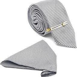 Mens Silk Necktie Gift Combo Set With Pocket Square And Tie Pin (Prague)-picture-22