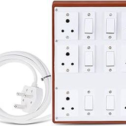 Cordnet Extension Board Heavy Duty Cable 10 Meter Wire with Six-Socket Power Strip with One Switch, One Indicator, and Three-Pin Plug (Set of 1)-13