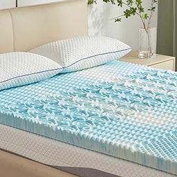 SINWEEK Mattress Topper Memory Foam Mattress Topper 2 Inch Queen Soft Mattress Pad for Pressure Relieve, 5-Zone Design, CertiPUR-US Certified-image-59